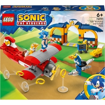 Конструктор LEGO Sonic the Hedgehog Майстерня Тейлз та літак Торнадо, 376 деталей (76991) - Pampik