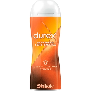 Інтимний гель-змазка Durex Play Massage 2 in 1 Sensual з іланг-ілангом для масажу, лубрикант, 200 мл - Pampik