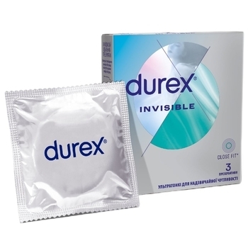 Презервативи латексні з силіконовою змазкою Durex Invisible, ультратонкі, 3 шт. - Pampik - 2