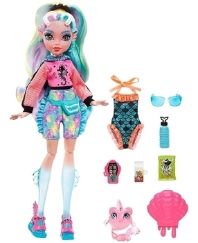 Модна лялька Monster High Lagoona Blue з барвистим мелірованим волоссям - Pampik - 3
