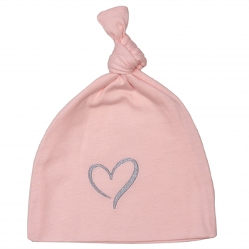 Шапочка-вузлик Twins Сердечко, інтерлок, 0-3 міс., pink, рожевий (W122-TNT-08) - Pampik