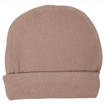 Шапочка Twins Ego для новородженных, кашкорсе, 0-6 мес., mocca, кофейный (W126-ШTE-201) - Pampik