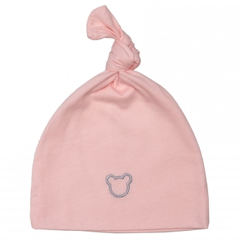 Шапочка-вузлик Twins Ведмедик, інтерлок, 0-3 міс., pink, рожевий (W125-TNВ-08) - Pampik