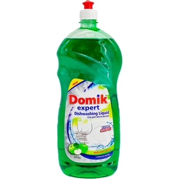 Гель для миття посуду Domik Expert із яблуком, 1500 мл - Pampik