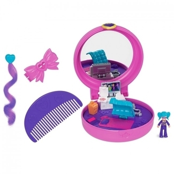 Игровой набор Polly Pocket Тематические прически, розовый (GVM22-1) - Pampik