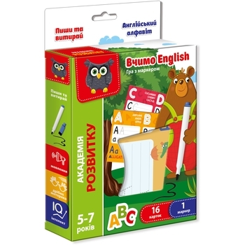 Гра розвиваюча Vladi Toys Академія розвитку, Пиши та витирай. Англійський алфавіт, укр. (VT5010-23) - Pampik