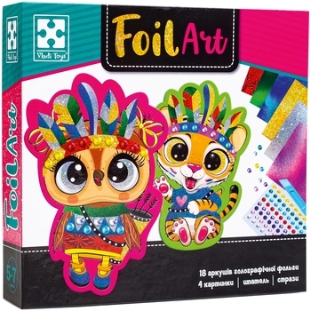 Набор для творчества Vladi Toys Foil Art Безумные индейцы, укр. (VT4433-09) - Pampik