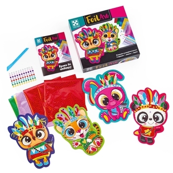 Набор для творчества Vladi Toys Foil Art Безумные индейцы, укр. (VT4433-09) - Pampik - 2