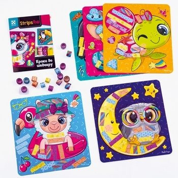 Набор для творчества Vladi Toys Strips Art Счастливые мордашки, укр. (VT4433-13) - Pampik - 2