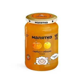 Пюре Малятко Гарбуз-яблуко, 180 г - Pampik
