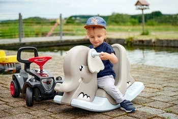 Качалка BIG Слоненок, 85x34x50 см, серый (56787) - Pampik - 10