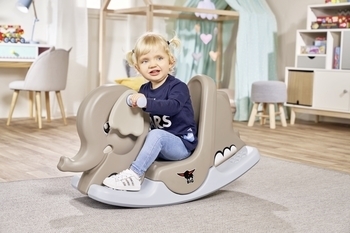 Качалка BIG Слоненок, 85x34x50 см, серый (56787) - Pampik - 3