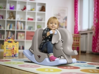 Качалка BIG Слоненок, 85x34x50 см, серый (56787) - Pampik - 6