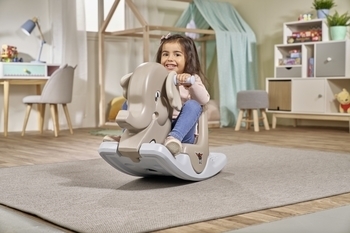 Качалка BIG Слоненок, 85x34x50 см, серый (56787) - Pampik - 7