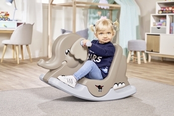 Качалка BIG Слоненок, 85x34x50 см, серый (56787) - Pampik - 4