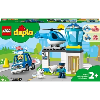 Конструктор LEGO DUPLO Town Поліцейська ділянка та вертоліт, 40 деталей (10959) - Pampik