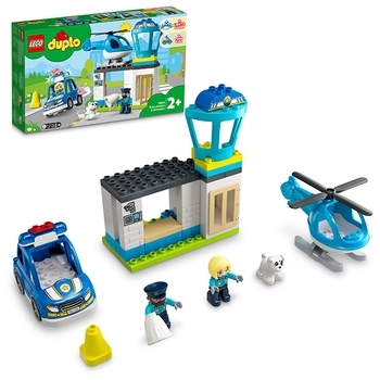 Конструктор LEGO DUPLO Town Поліцейська ділянка та вертоліт, 40 деталей (10959) - Pampik - 2