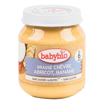 Органическое молочное пюре Babybio из козьего молока с бананом и абрикосом, 130 г - Pampik - 2