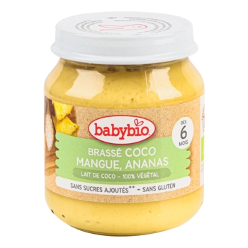 Органическое пюре Babybio из кокосового молока с манго и ананасом, 130 г - Pampik - 2