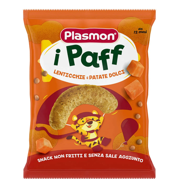 Снеки Plasmon Baby Puffs с чечевицей и сладким картофелем, 15 г - Pampik