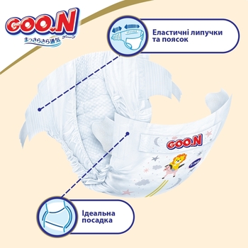 Підгузки Goo.N Premium Soft на липучках, р.2(S) (4-8 кг), 140 шт. - Pampik - 6