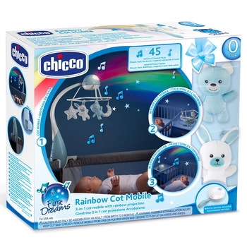 Мобіль-проектор на ліжечко 3 в 1 Chicco Веселка, блакитний (11041.20) - Pampik - 10