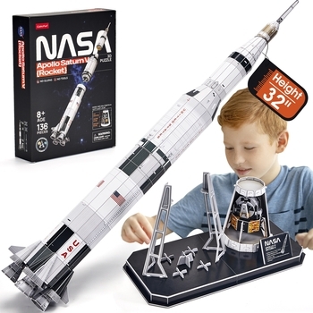 Трехмерная головоломка-конструктор CubicFun NASA Ракета Аполлон Сатурн-5 (DS1059h) - Pampik - 5