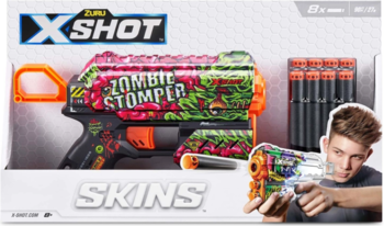 Скорострільний бластер Zuru X-Shot Skins Flux Zombie Stomper, 8 патронів (36516A) - Pampik - 5