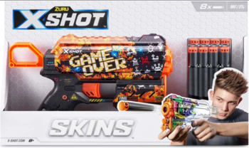 Скорострільний бластер Zuru X-Shot Skins Flux Game Over, 8 патронів (36516E) - Pampik - 5