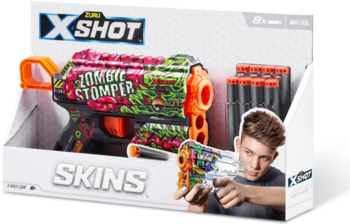 Скорострільний бластер Zuru X-Shot Skins Flux Zombie Stomper, 8 патронів (36516A) - Pampik - 4