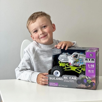 Автомобиль на радиоуправлении Sulong Toys Dinosaur, 1:16, серый (SL-360RHGR) - Pampik - 9