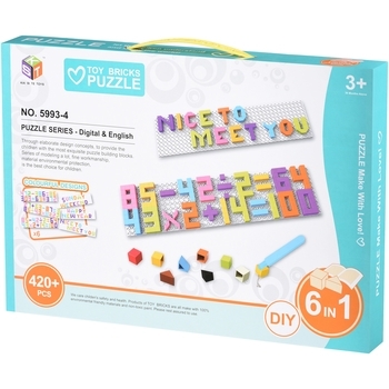Мозаїка Same Toy Colourful designs Букви і цифри, 420 елементів (5993-4Ut) - Pampik