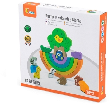 Деревянная игра-балансир Viga Toys Радуга (44590) - Pampik - 4