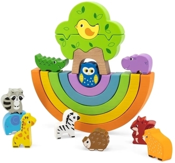 Деревянная игра-балансир Viga Toys Радуга (44590) - Pampik - 2