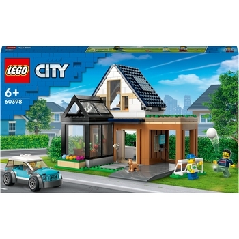Конструктор LEGO City Сімейний будинок та електромобіль, 462 деталі (60398) - Pampik