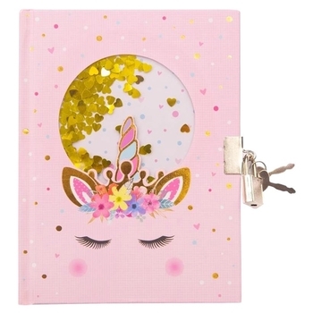 Блокнот дитячий Malevaro з віконцем та рідкими блискітками Мрійливий єдиноріг (W361945) - Pampik