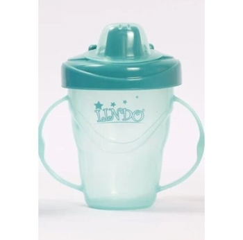 Напувалка-непроливайка з твердим носиком, ручками та кришкою 240мл. Lindo, зелений (LI 701) - Pampik