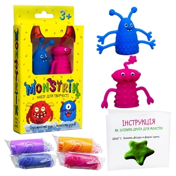 Набор для творчества Strateg Monstrik, укр., в желтой коробке (71823) - Pampik - 2