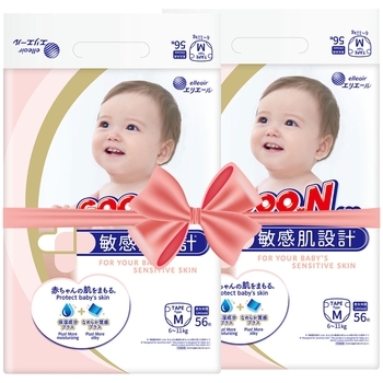 Підгузки на липучках GOO.N Plus М (6-11 кг), 112 шт. - Pampik