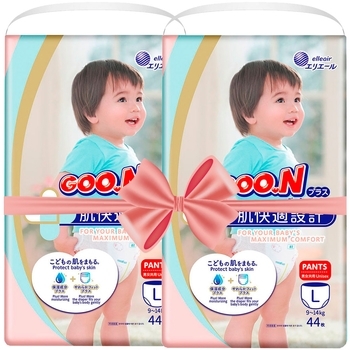 Підгузки-трусики GOO.N Plus L (9-14 кг), 88 шт. - Pampik