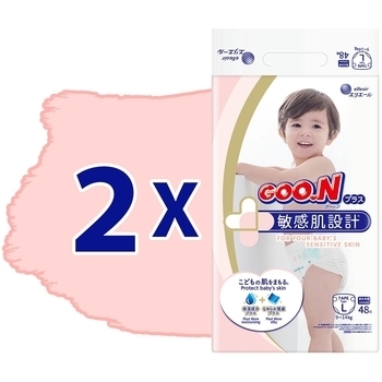 Підгузки на липучках GOO.N Plus 4/L (9-14 кг), 96 шт. (2 уп. по 48 шт.) - Pampik - 2