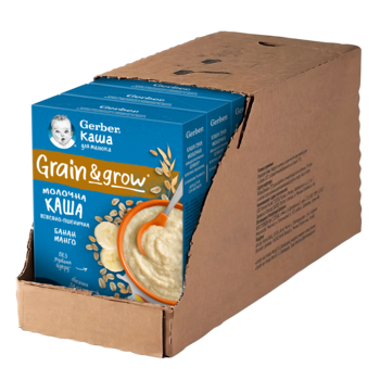 Подарунок! Молочна суха дитяча каша Gerber Вівсяно-пшенична Банан-Манго, 240 г - Pampik - 5