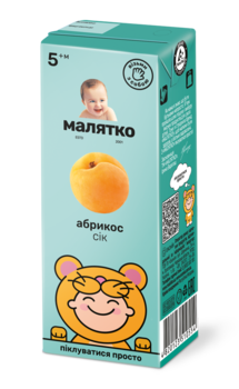 Сок Малятко абрикосовый с мякотью, 200 мл - Pampik