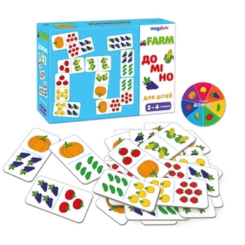 Настільна гра, що розвиває Magdum Доміно. Фрукти-овочі (ME5032-23) - Pampik