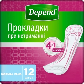 Урологічні прокладки Depend Normal, 12 шт. - Pampik