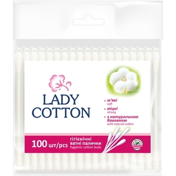Ватні палички Lady Cotton, 100 шт. - Pampik