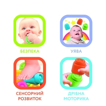 Развивающая игрушка-сортер Clementoni Сенсорный мячик Soft Clemmy (17689) - Pampik - 3