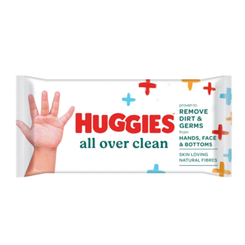 Вологі серветки Huggies All Over Clean, 56 шт. - Pampik