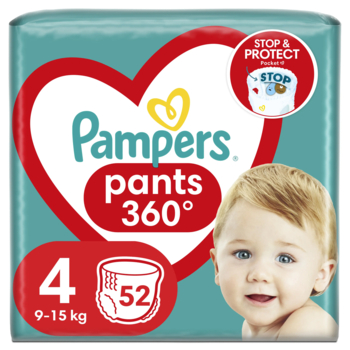 Підгузки-трусики Pampers Pants 4 (9-15 кг), 52 шт. - Pampik