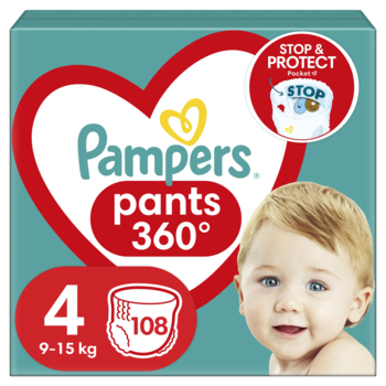 Подгузники-трусики Pampers Pants 4 (9-15 кг), 108 шт. - Pampik